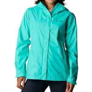 Columbia S Arcadia Hooded Turquoise Water Proof Jacket